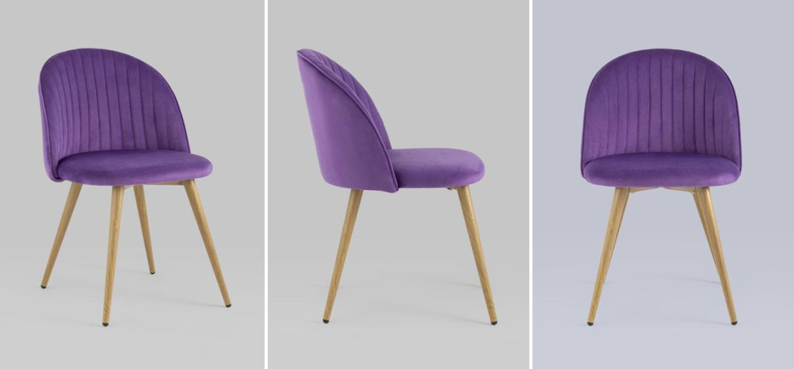 Стул Miruna Chair Лиловый Велюр