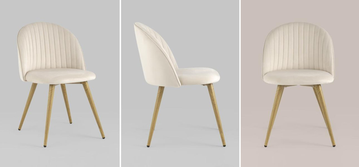 Стул Miruna Chair Молочный Велюр