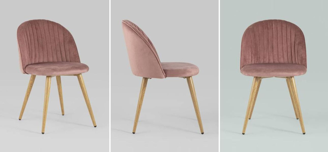 Стул Miruna Chair Пыльно-Розовый Велюр