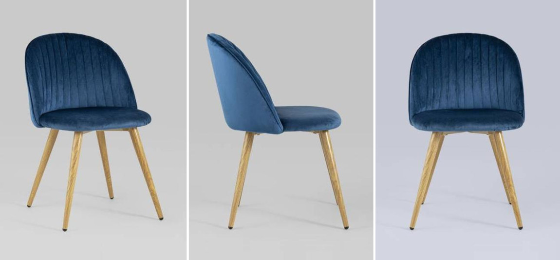 Стул Miruna Chair Синий Велюр