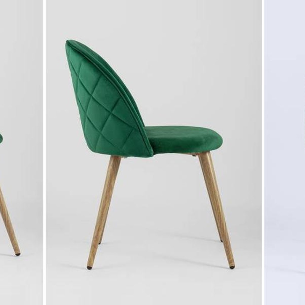 Стул Miruna Chair Спинка Ромбы Зеленый Велюр
