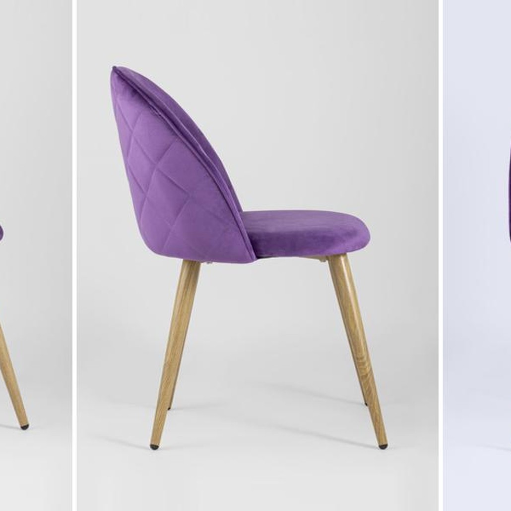 Стул Miruna Chair Спинка Ромбы Лиловый Велюр