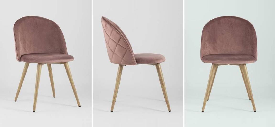 Стул Miruna Chair Спинка Ромбы Пыльно-Розовый