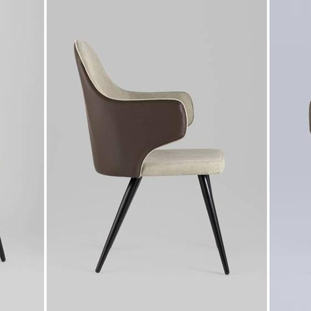 Стул Miruna Fabric and Leather Chair с Подлокотником