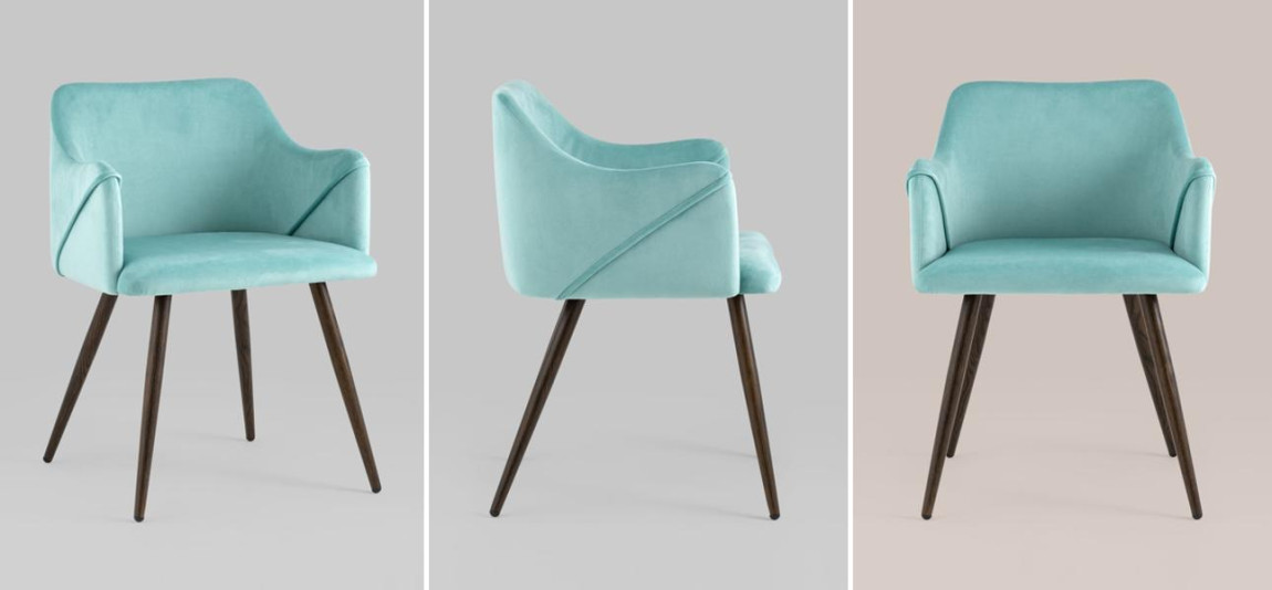 Стул Monarch Chair Бирюзовый Велюр