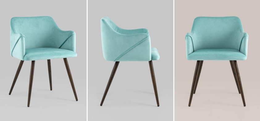 Стул Monarch Chair Бирюзовый Велюр