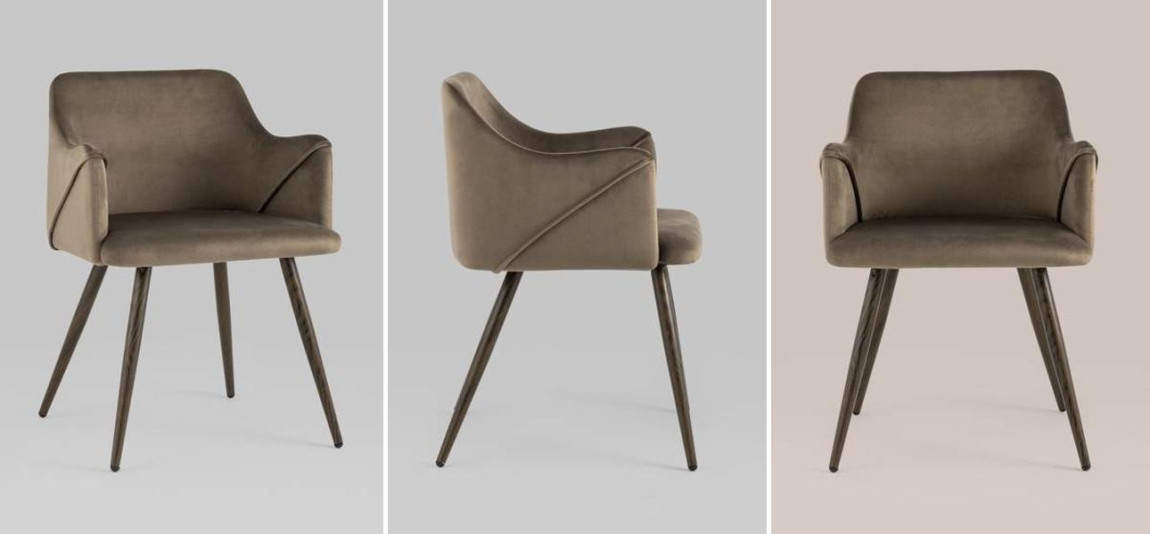 Стул Monarch Chair Коричневый Велюр