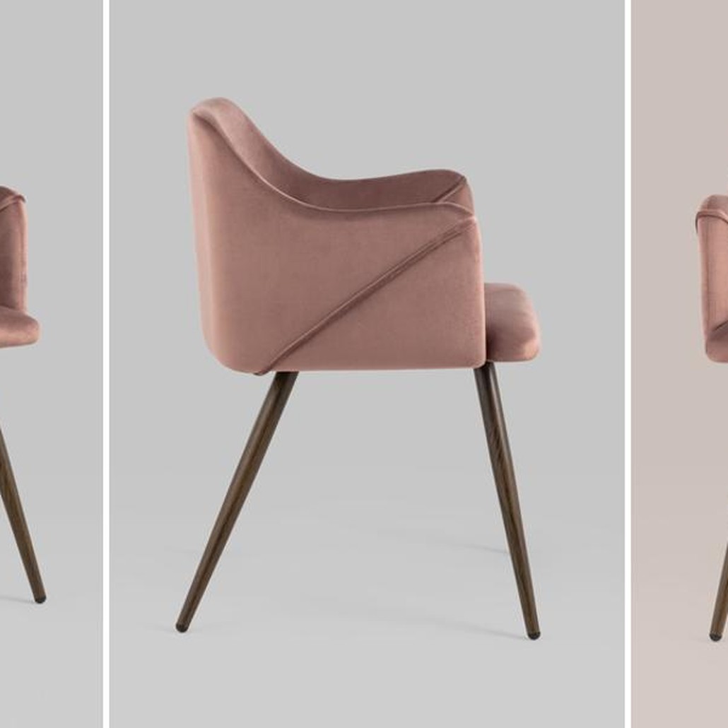 Стул Monarch Chair Пепельно-Розовый Велюр