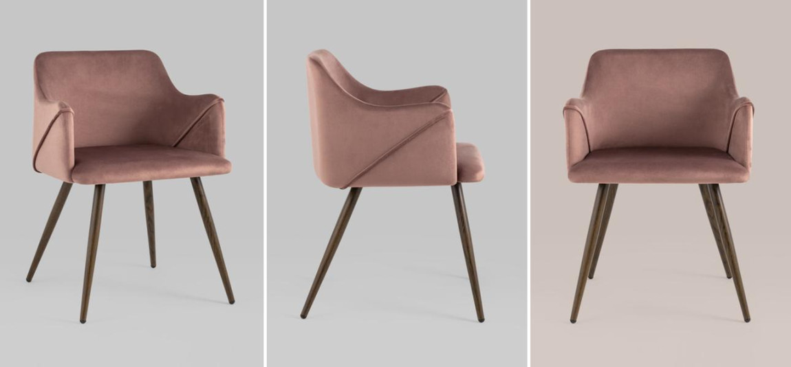 Стул Monarch Chair Пепельно-Розовый Велюр