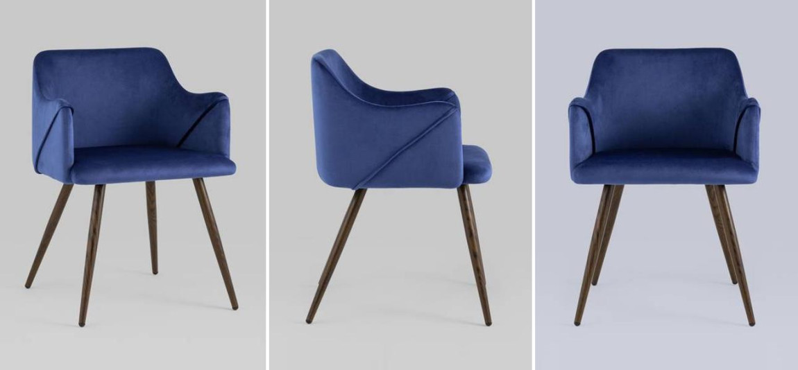 Стул Monarch Chair Синий Велюр