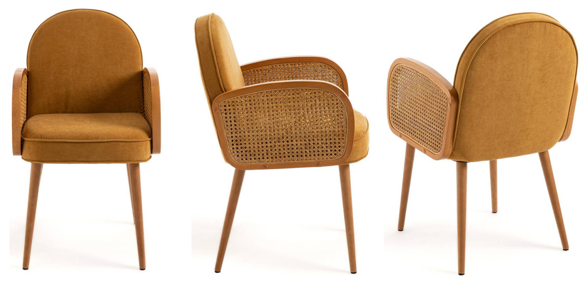 Стул Morten Wicker Mustard Chair