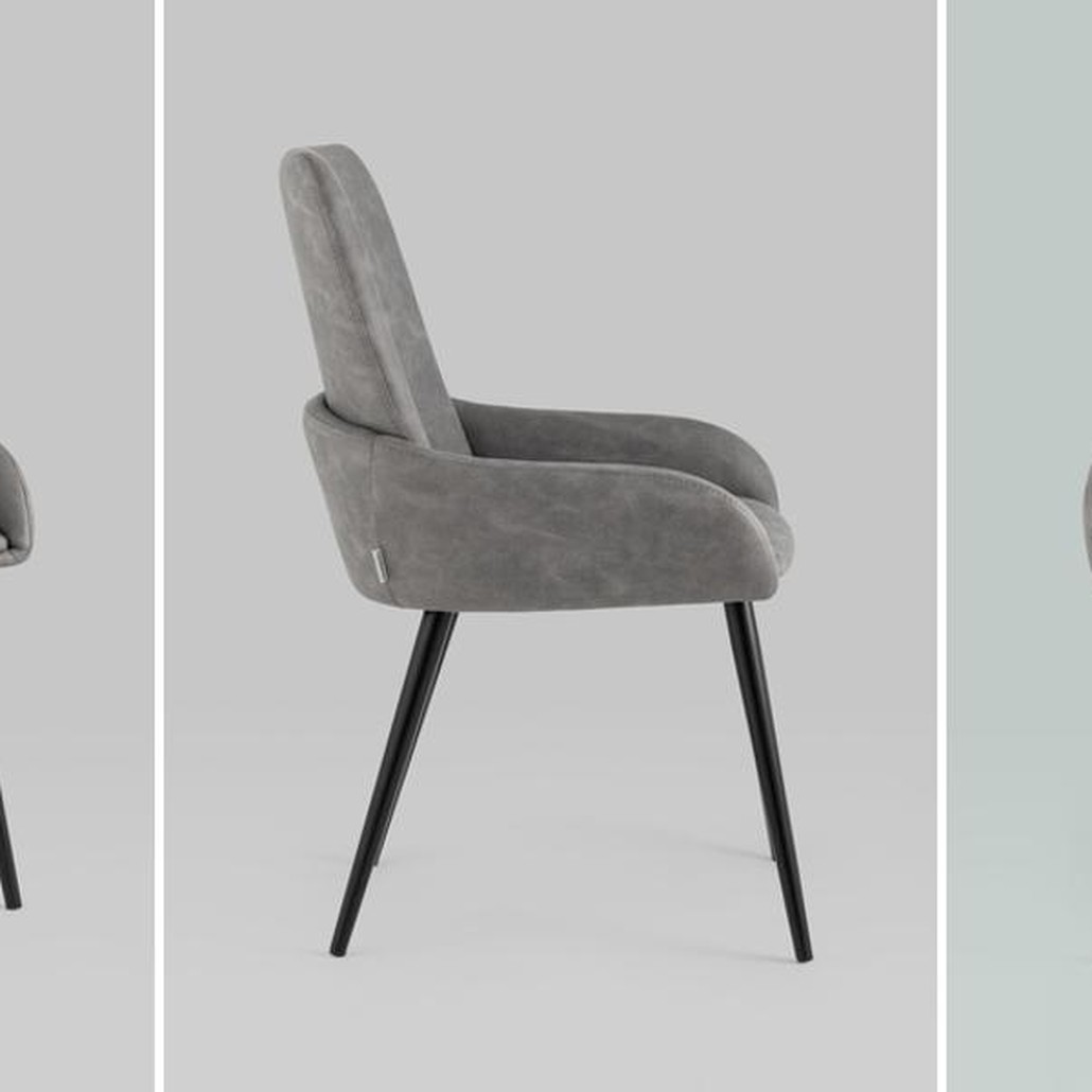 Стул Munchen Chair Серая Искусственная Замша