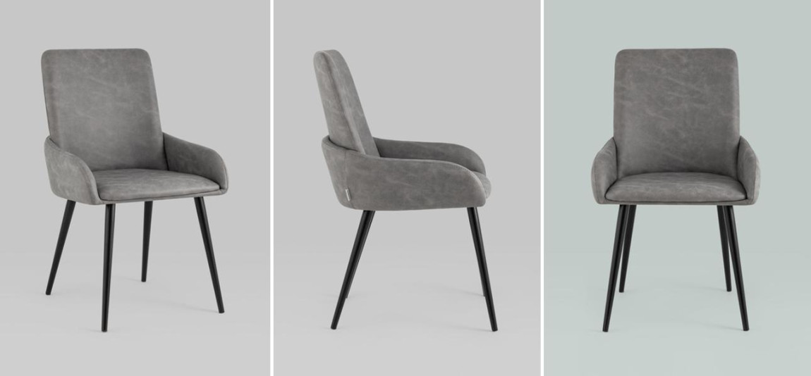 Стул Munchen Chair Серая Искусственная Замша