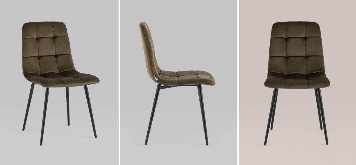 Стул NANCY Chair Коричневый Велюр