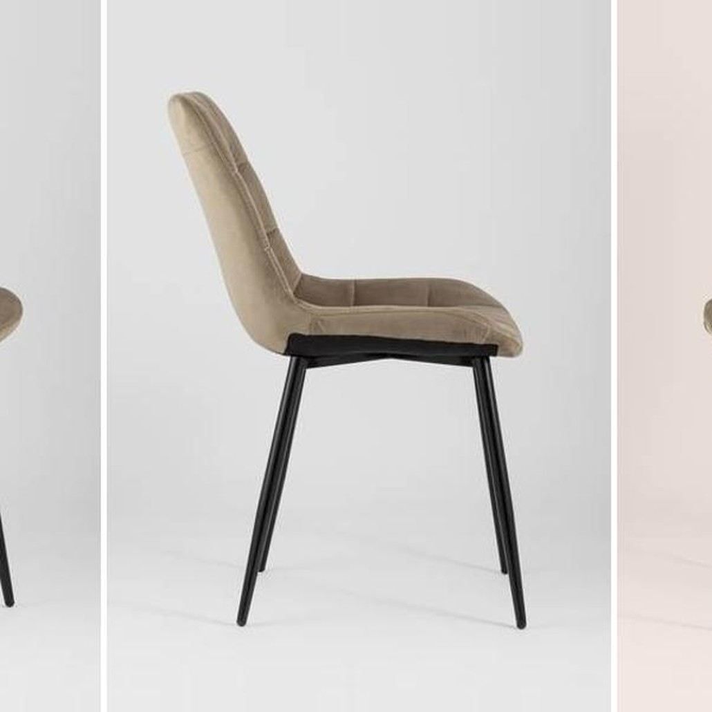 Стул NANCY Chair Коричневый Велюр Черные ножки