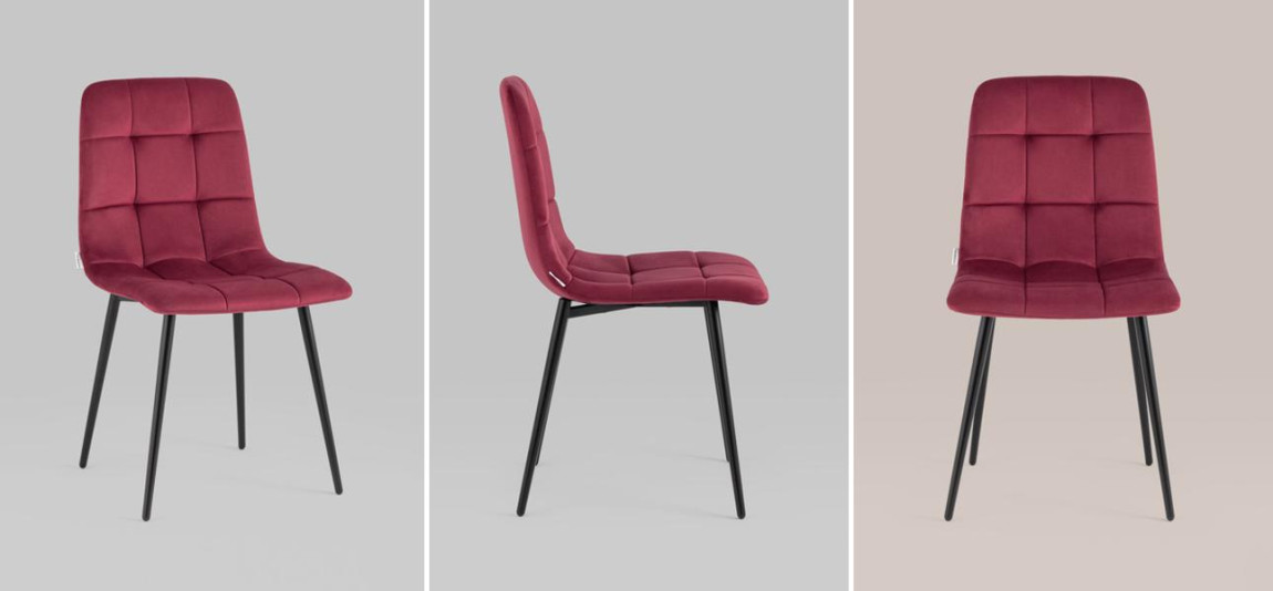 Стул NANCY Chair Малиновый Велюр