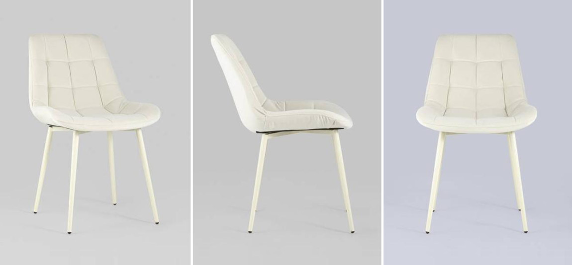 Стул NANCY Chair Молочный Цвет Белые Ножки