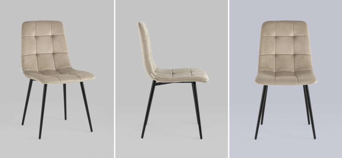 Стул NANCY Chair Светло-Бежевый Велюр
