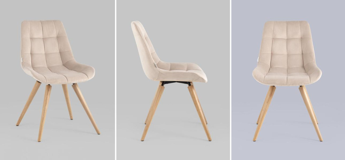 Стул NANCY Chair Светло-Бежевый Велюр