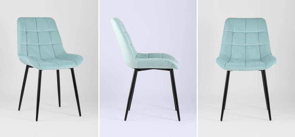 Стул NANCY Chair Светло-Голубой Велюр