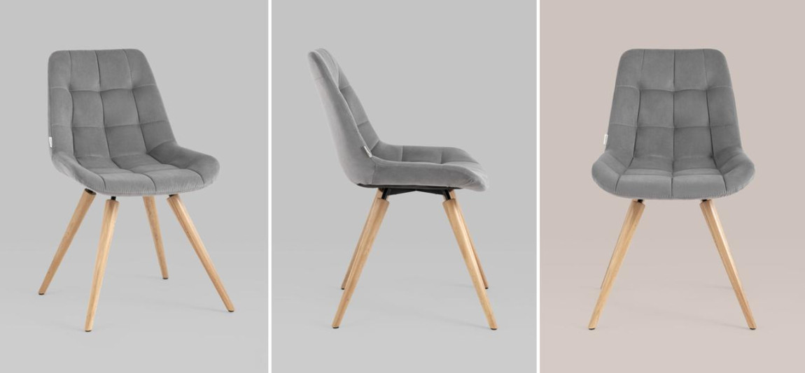 Стул NANCY Chair Серый Велюр