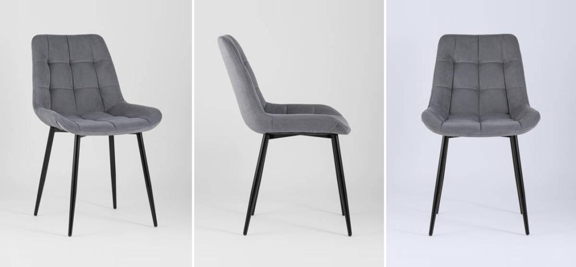 Стул NANCY Chair Серый Цвет Черные Ножки