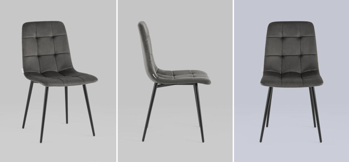 Стул NANCY Chair Темно-Серый Велюр