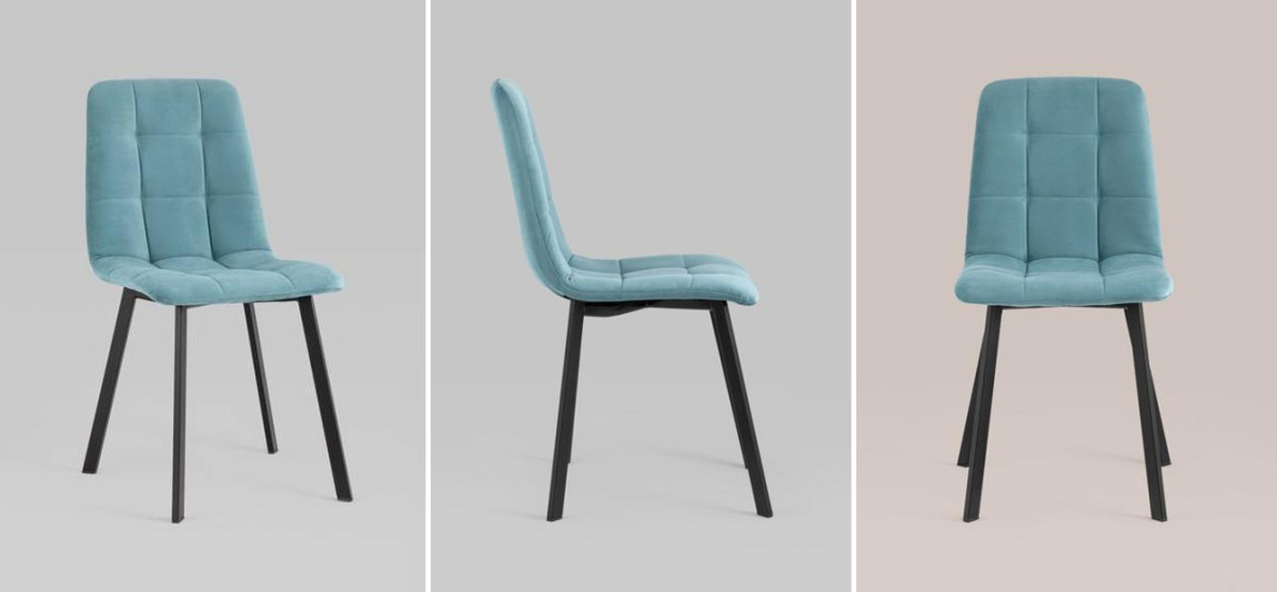 Стул NANCY S Chair Голубой велюр