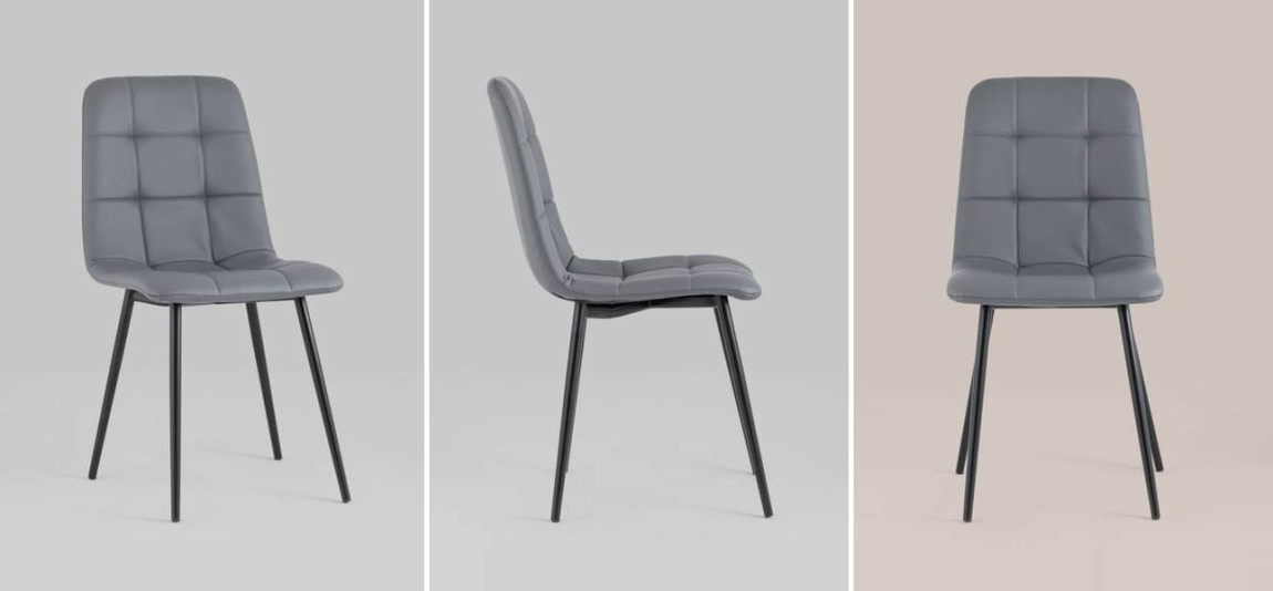 Стул NANCY S Chair Серая Экокожа