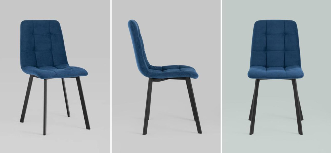 Стул NANCY S Chair Синий Велюр