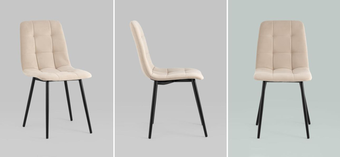 Стул NANCY S-2 Chair Бежевый Велюр