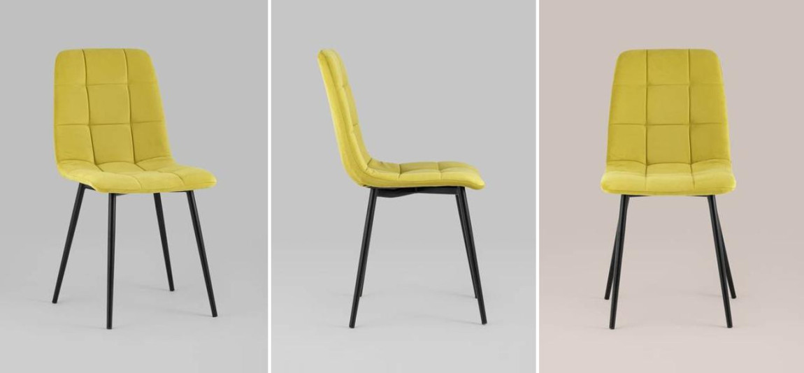 Стул NANCY S-2 Chair Желтый Велюр