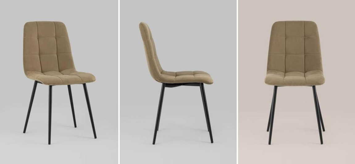 Стул NANCY S-2 Chair Коричневый Велюр