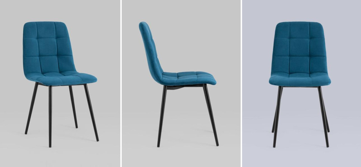 Стул NANCY S-2 Chair Пыльно-Синий Велюр