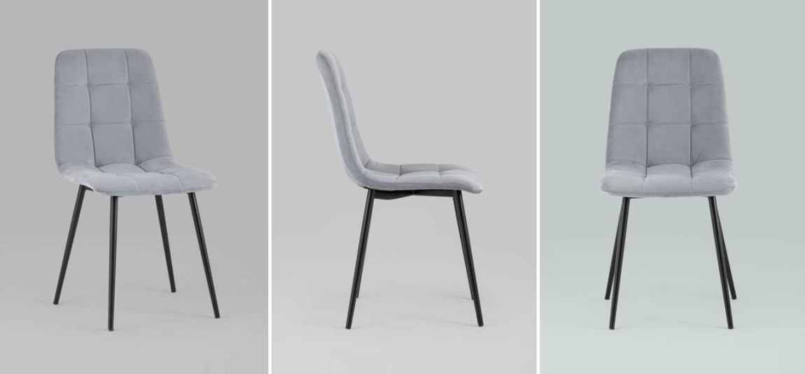 Стул NANCY S-2 Chair Серый Велюр