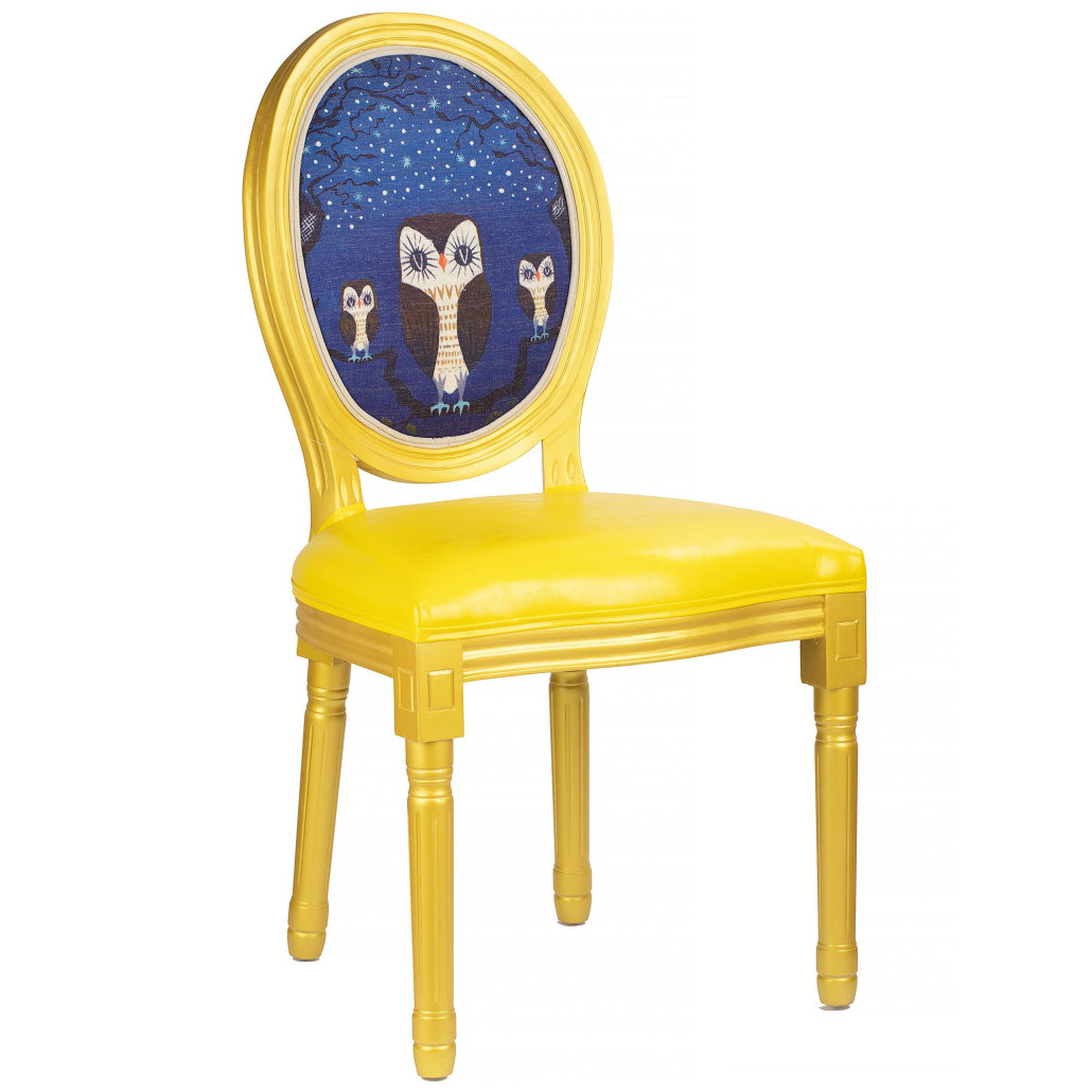 Стул Night owls with yellow design