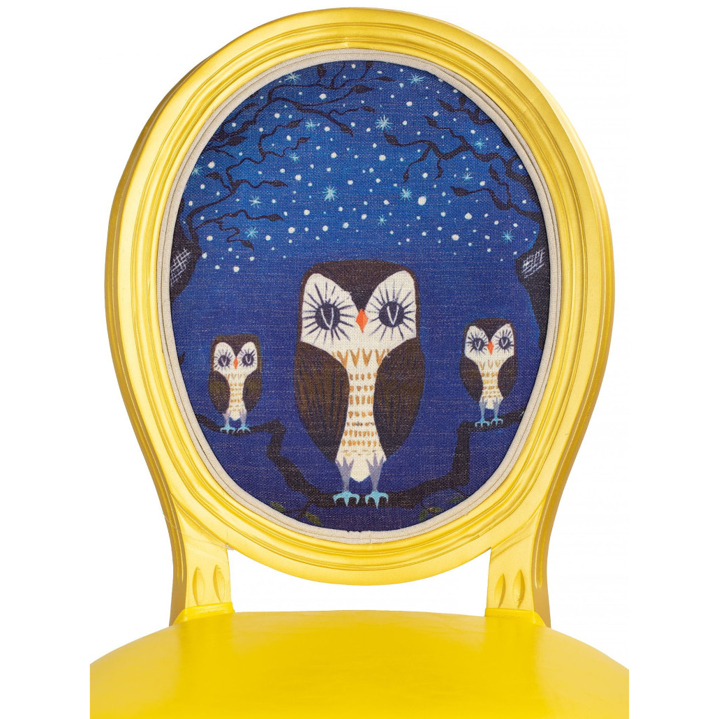 Стул Night owls with yellow design