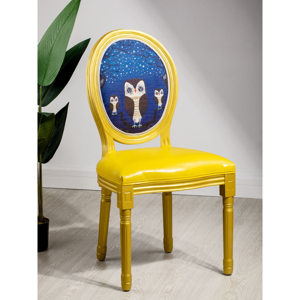 Стул Night owls with yellow design