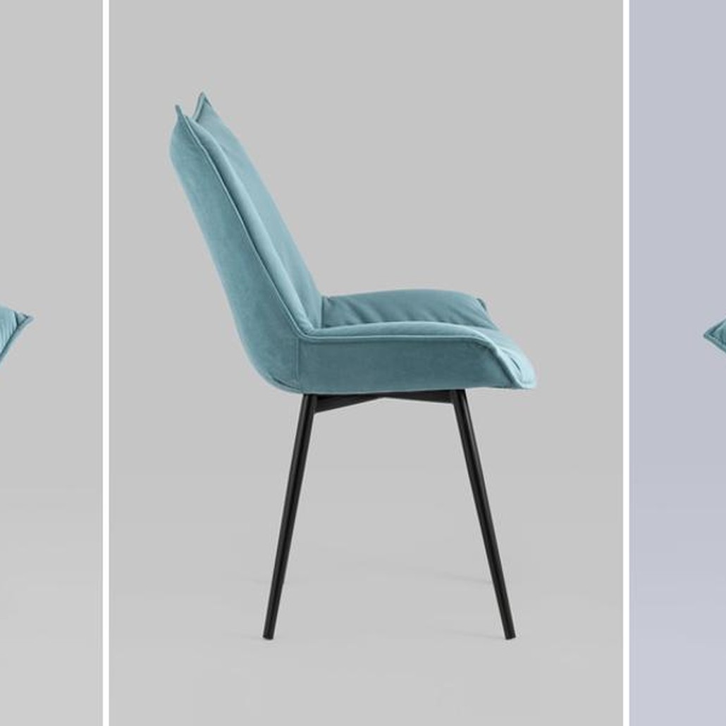 Стул Oslo Chair Голубой Велюр