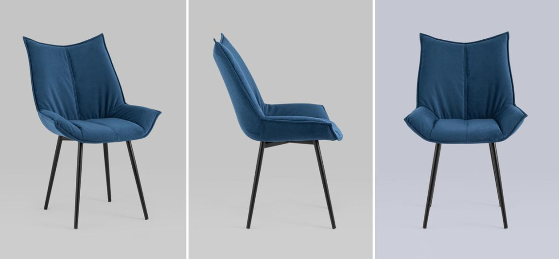 Стул Oslo Chair Синий Велюр