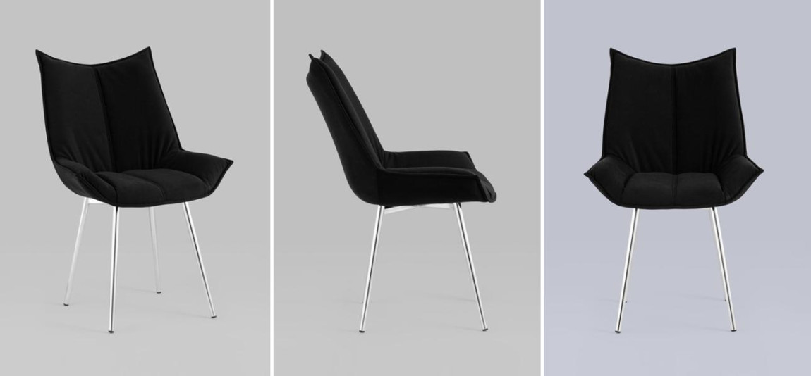 Стул Oslo Chair Черный Велюр