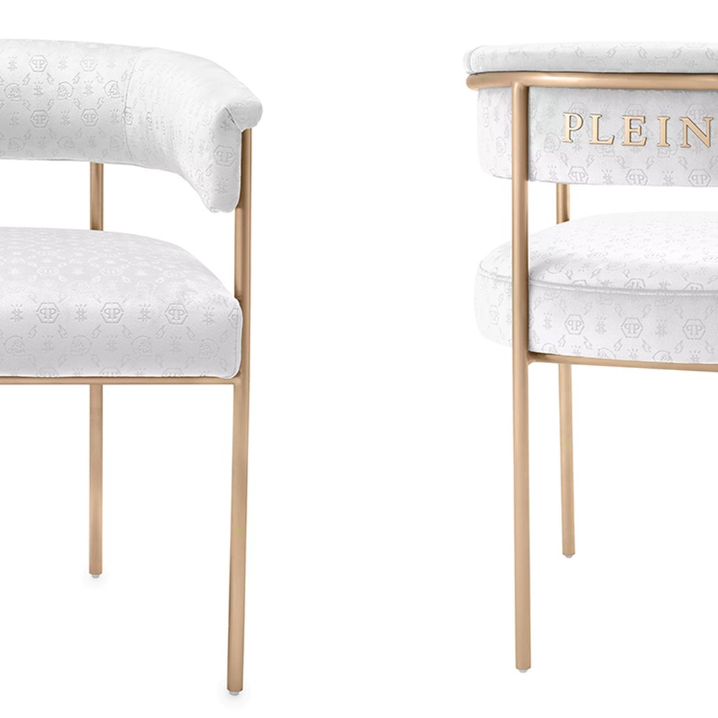 Стул Philipp Plein Dining Chair Monogram White