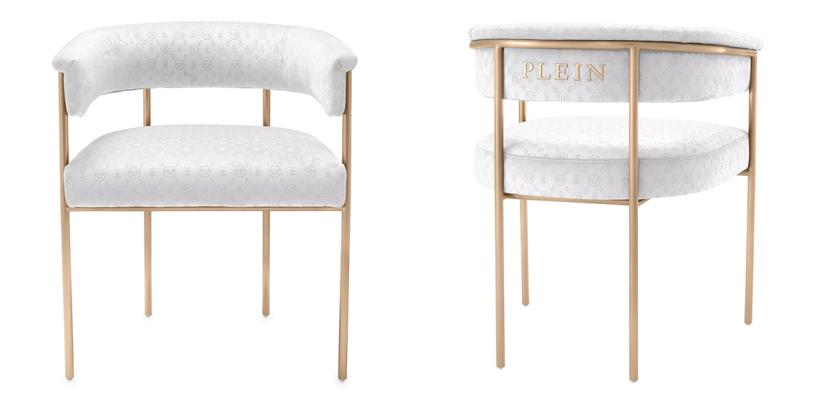 Стул Philipp Plein Dining Chair Monogram White