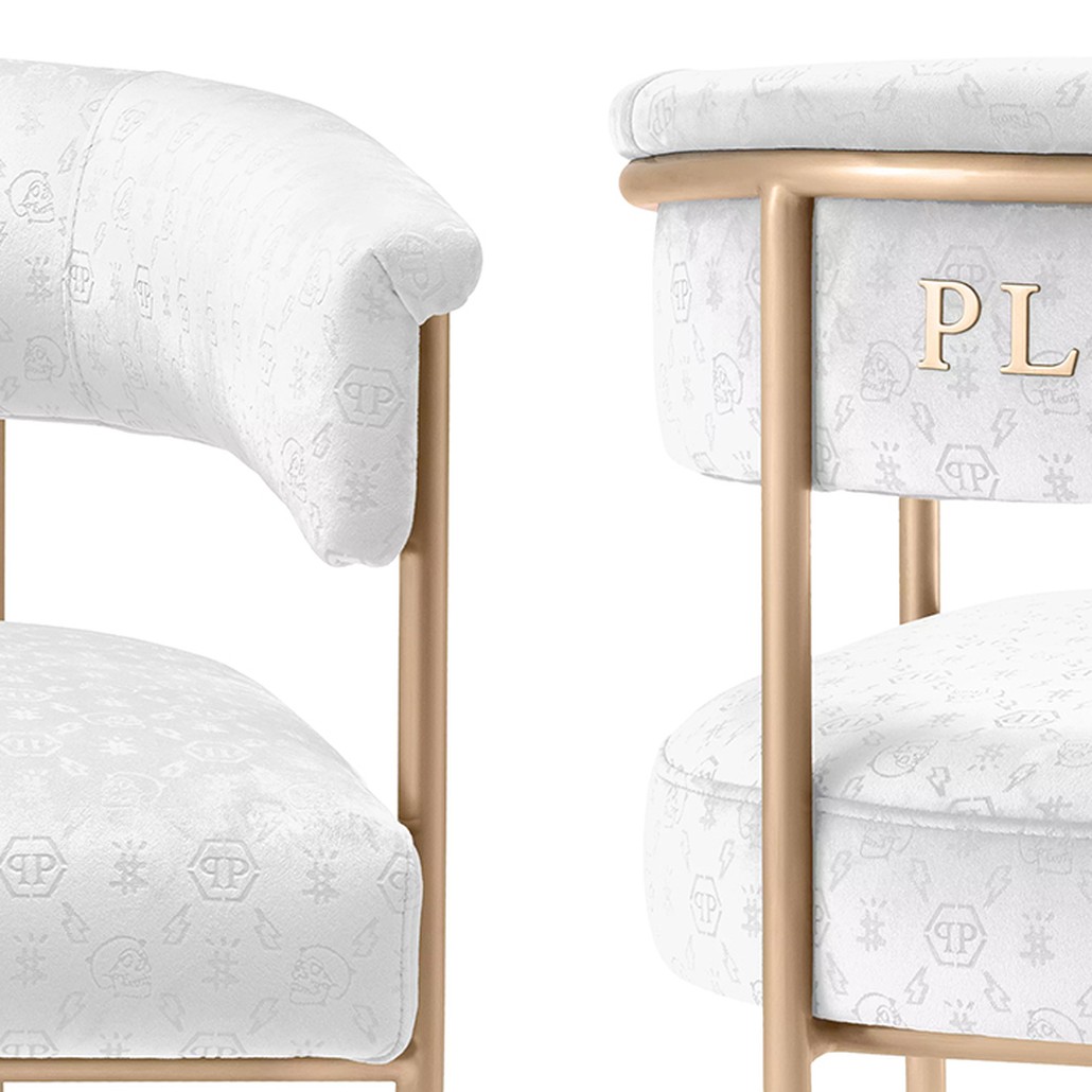 Стул Philipp Plein Dining Chair Monogram White