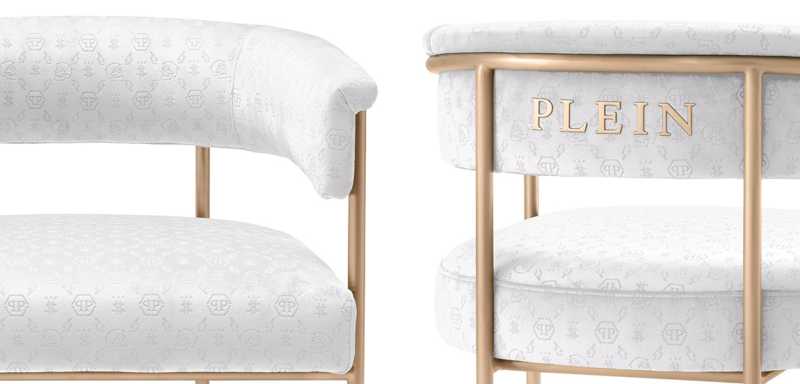 Стул Philipp Plein Dining Chair Monogram White