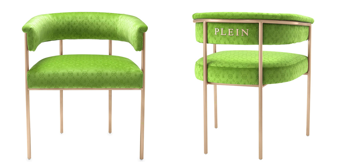 Стул Philipp Plein Dining Chair Monogram Зелёный