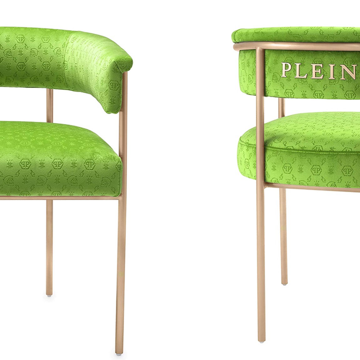 Стул Philipp Plein Dining Chair Monogram Зелёный