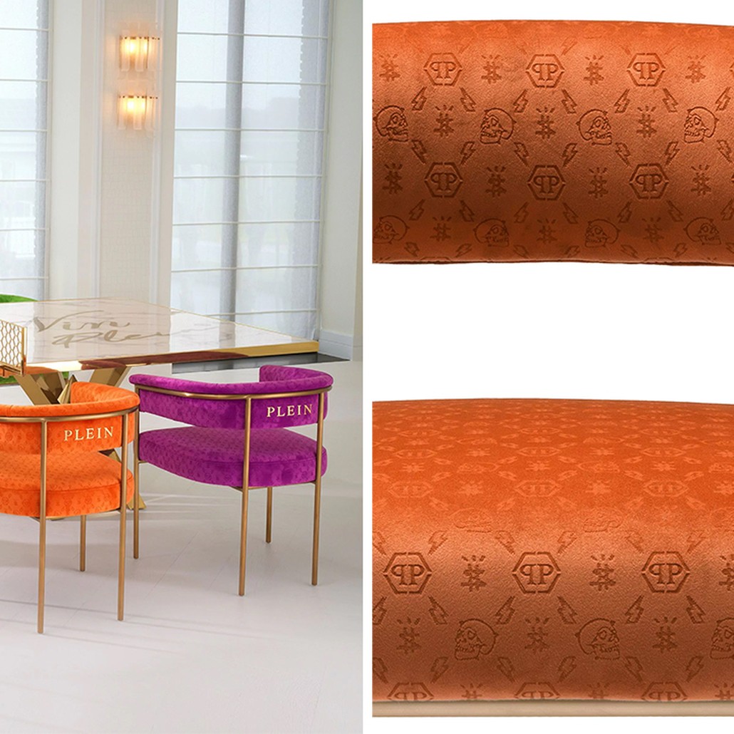 Стул Philipp Plein Dining Chair Monogram Оранжевый