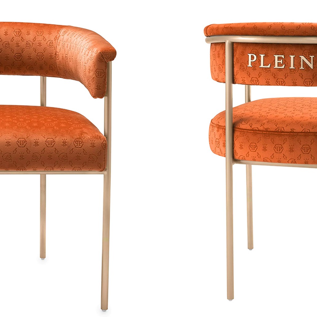 Стул Philipp Plein Dining Chair Monogram Оранжевый