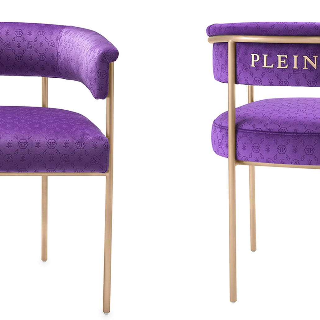 Стул Philipp Plein Dining Chair Monogram Фиолетовый